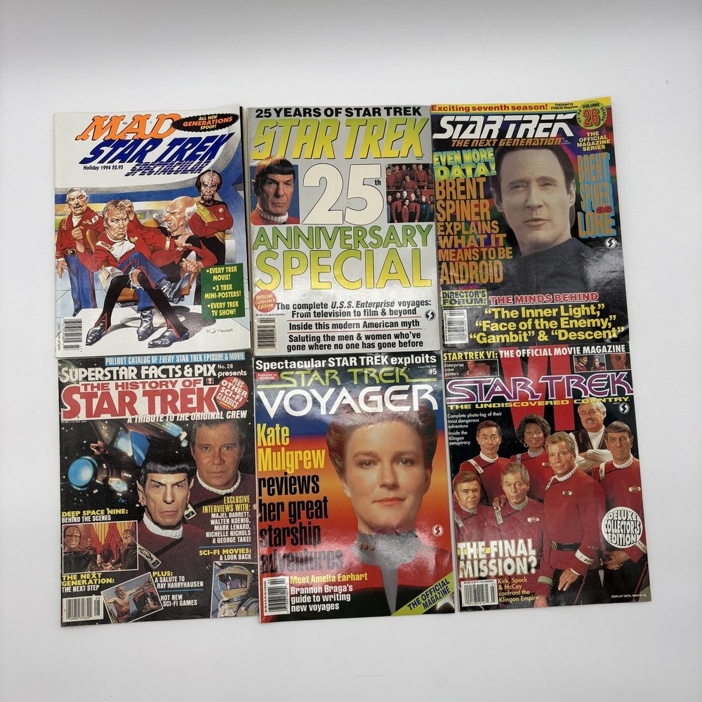 Star Trek Magazines Lot of 8 MAD Special Starlog 25th Anniversary TNG Voyager